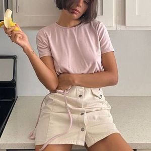 BDG Sadie Denim Button-Front Mini Skirt